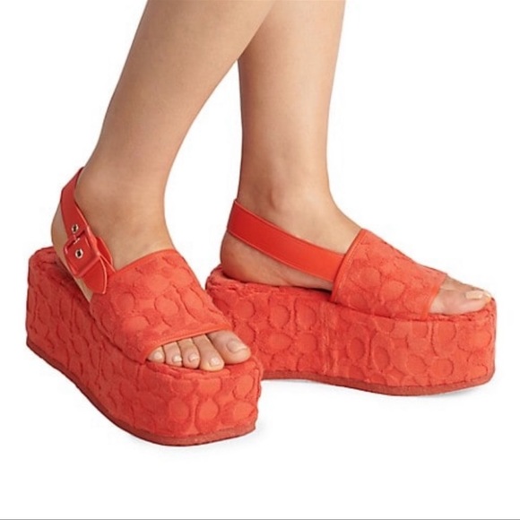 Coach | Shoes | Coach Noelle Terry Cloth Sandal Red Orange Size 6 | Poshmark
